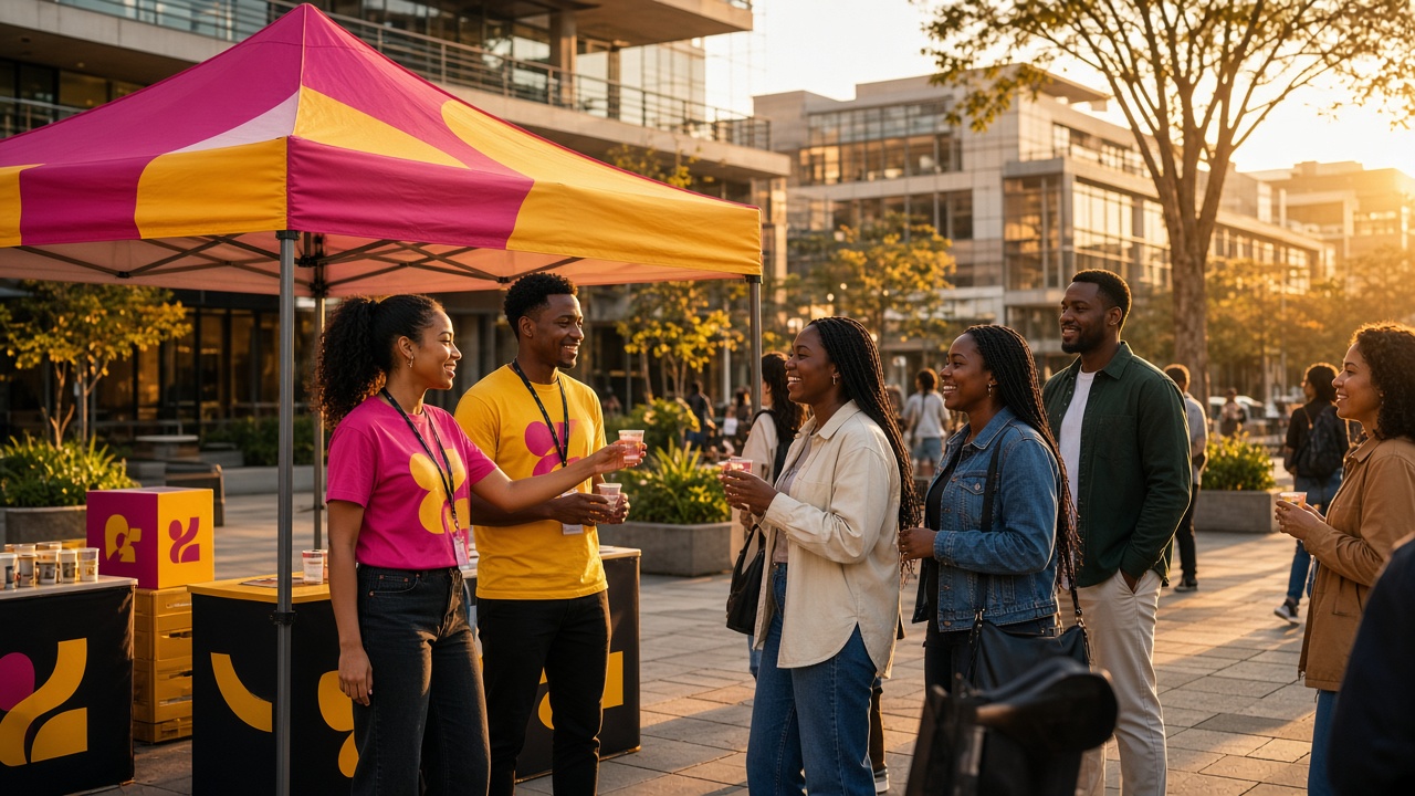 Brand activation event with branded setup